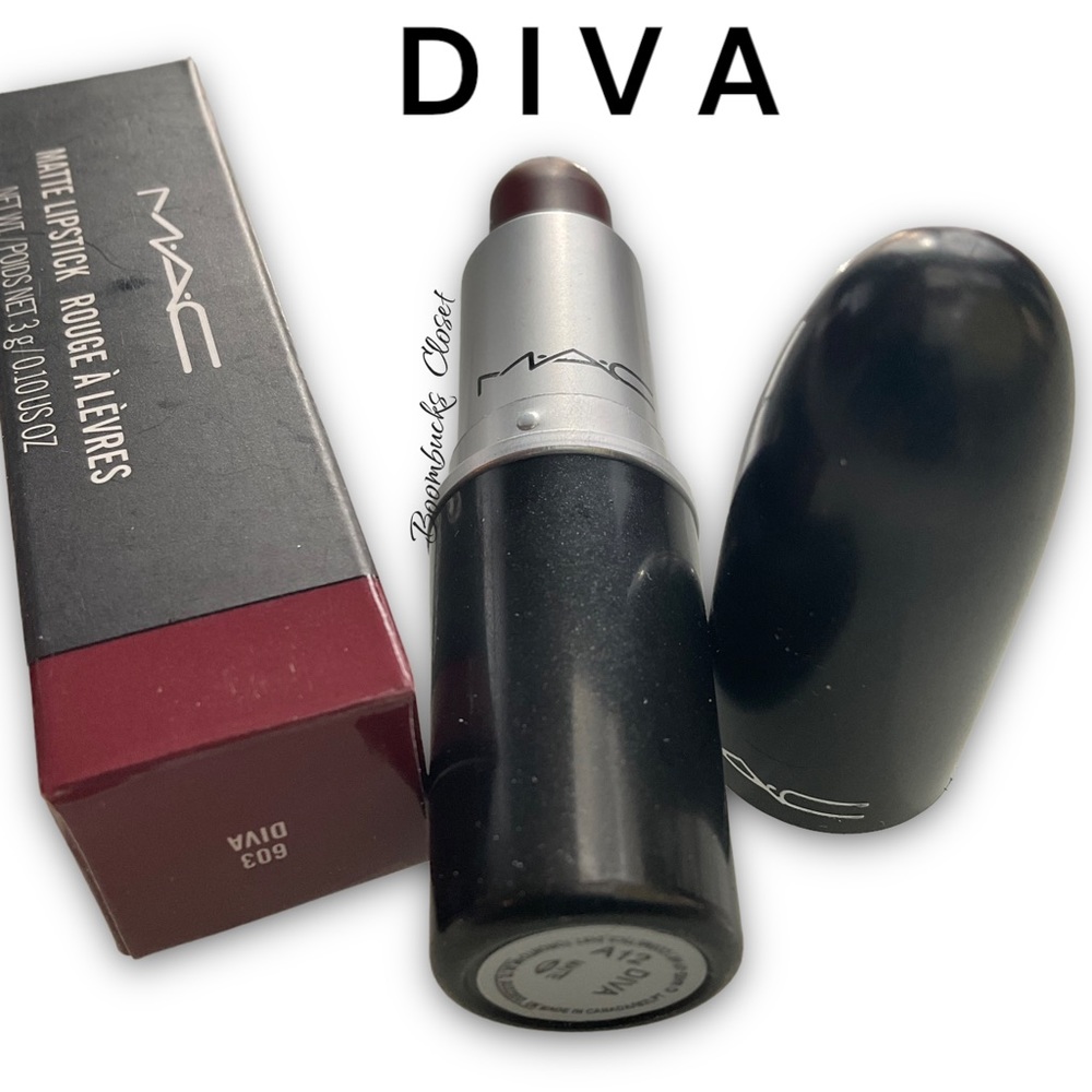Mac Matte Lipstick DIVA Intense Reddish Burgundy Long Lasting 10 hours lipstick - Picture 6 of 10